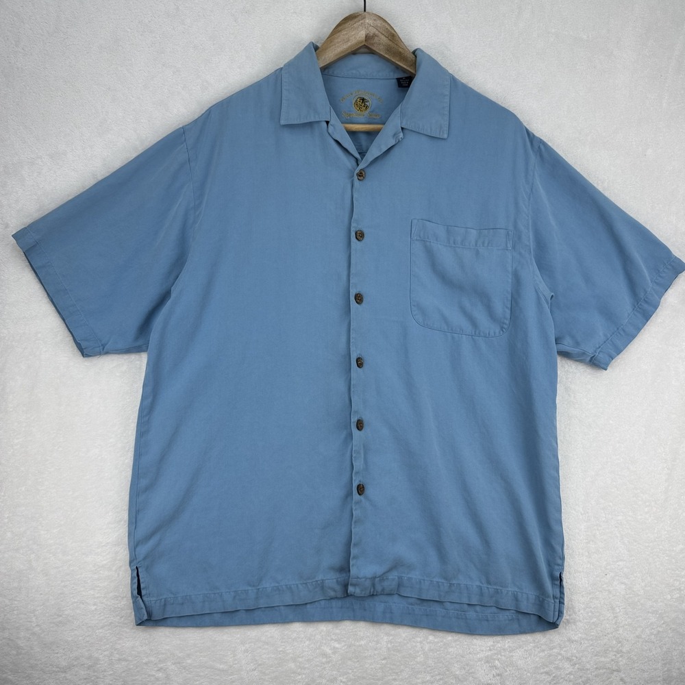 Eagle Dry Goods Shirt Mens Medium‎ Silk Button Up Camp Casual Pocket Lightweight